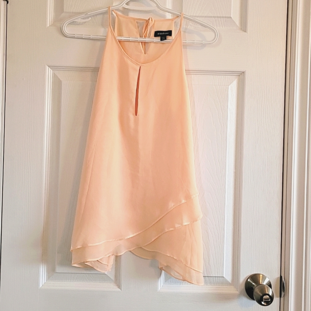 Le Chateau Peach Spaghetti Strap Blouse Size S